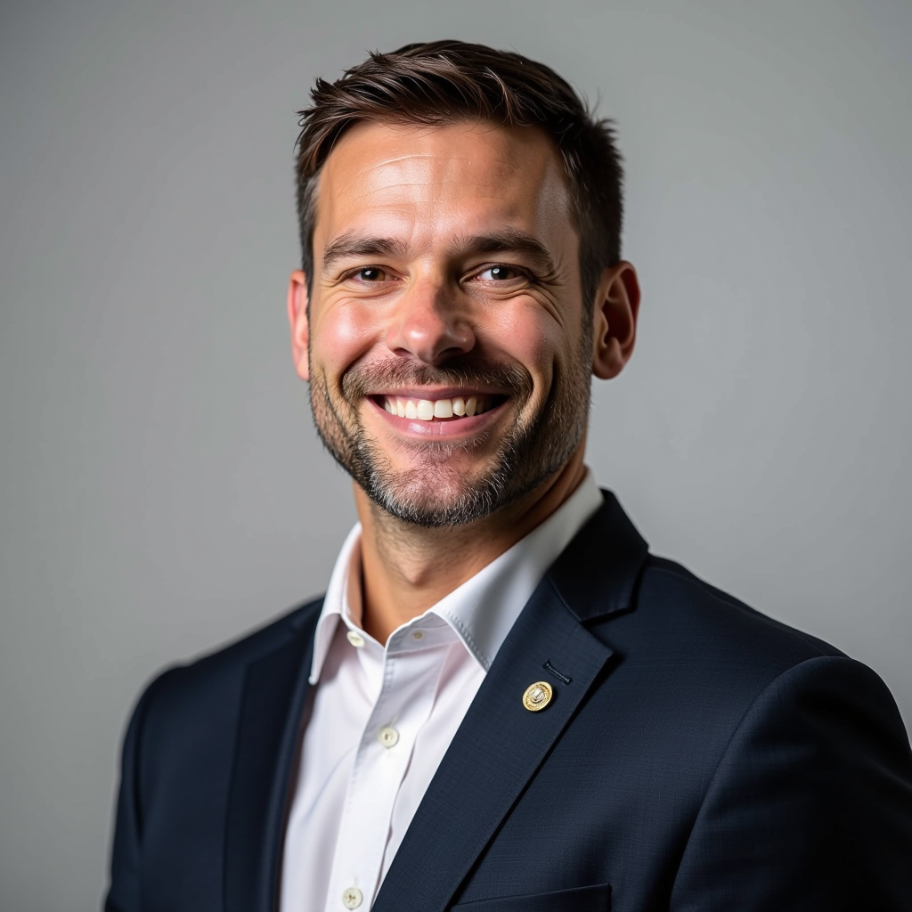 Professional headshot of Chesbro Foundation Executive Director in business attire, smiling confidently